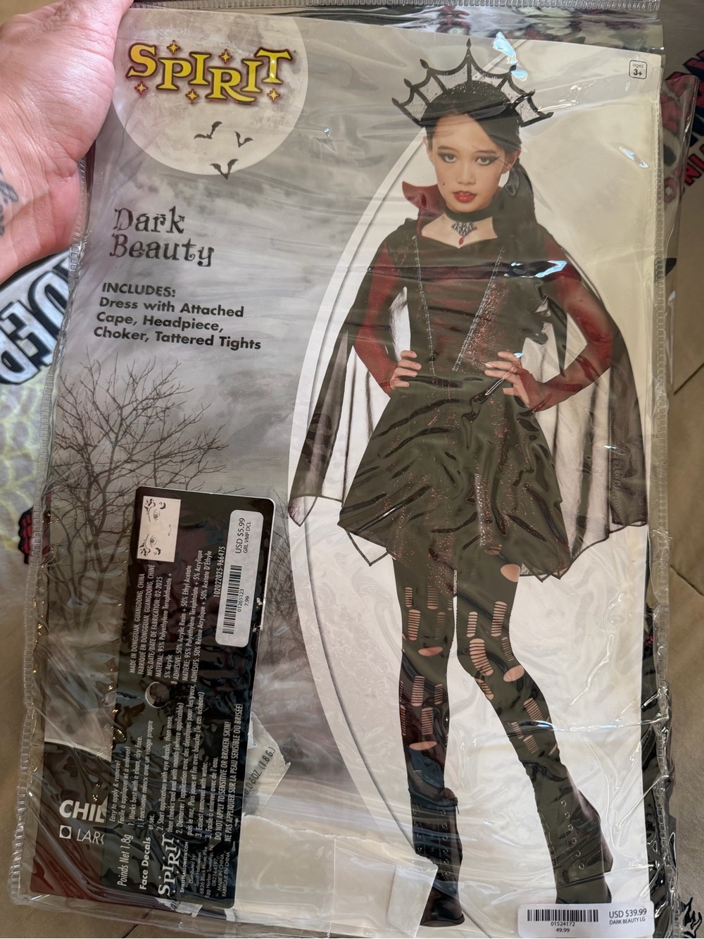 Spirit Dark Beauty Kids Costume - Black and Red